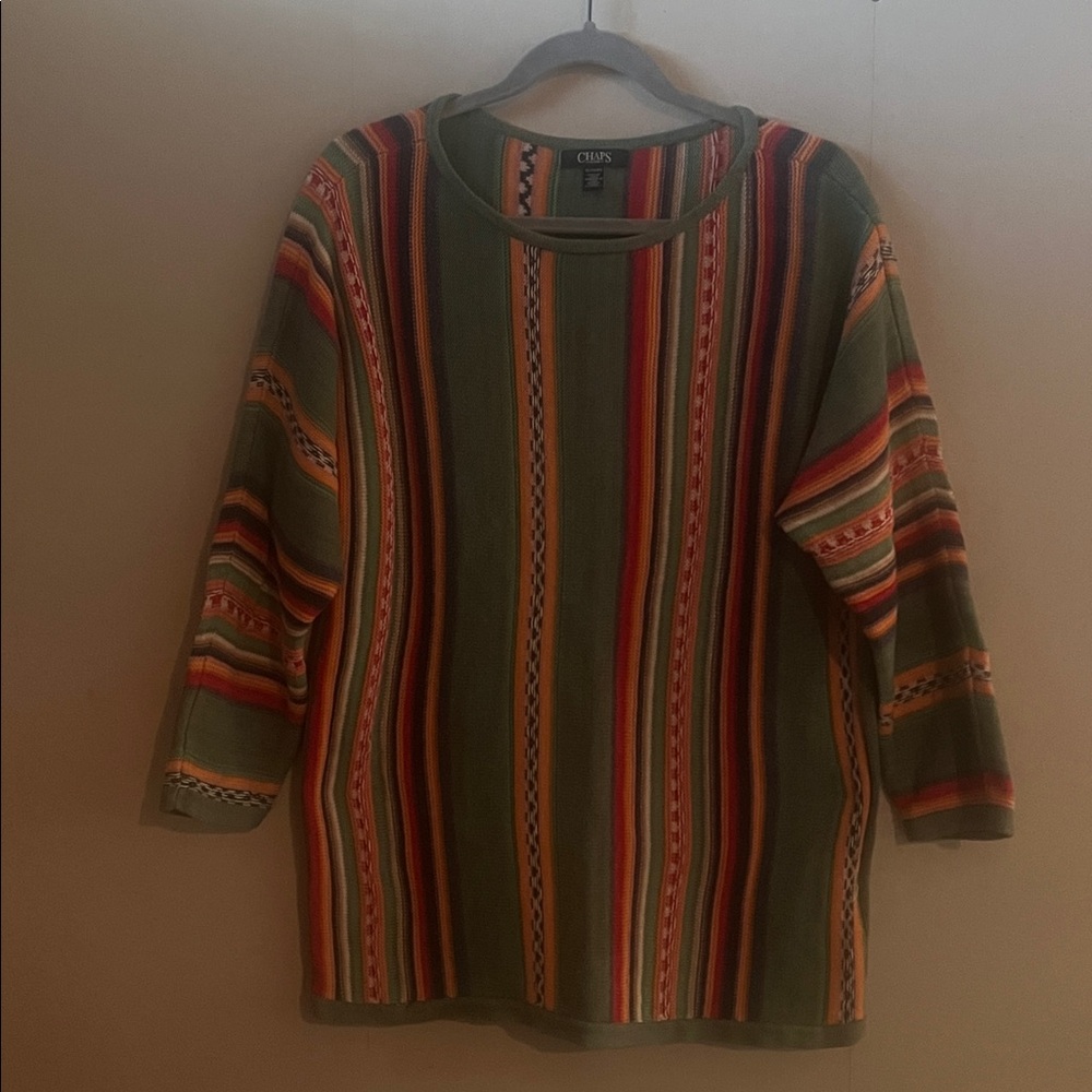 Chaps Multicolor Striped Crewneck Sweater for Men